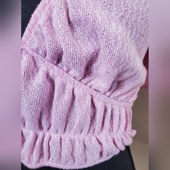 PINK AND WHITE SHORT SLEEVE RUCHED BACK TIE TOP - Picture 5 of 7